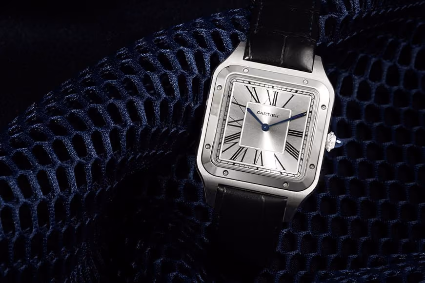 Cartier Santos With A Leather Strap