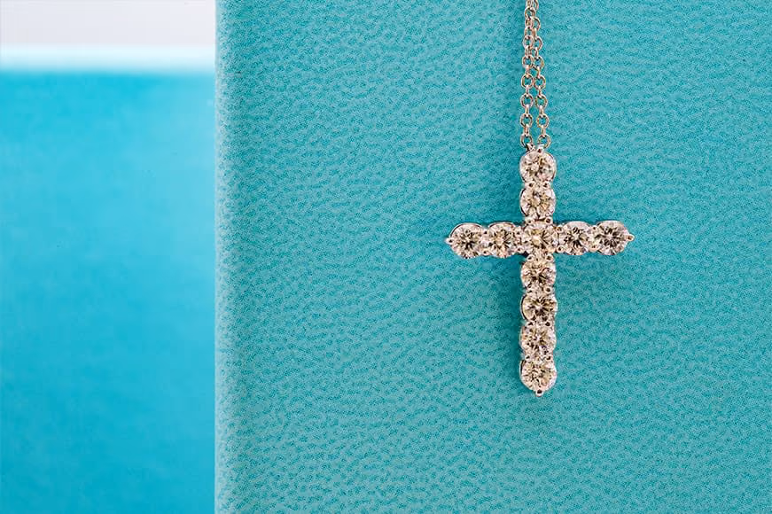 tiffany diamond cross necklace