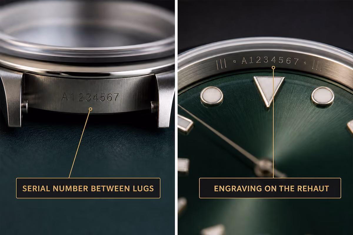 WHERE TO FIND THE SERIAL NUMBER ON A ROLEX WATCH