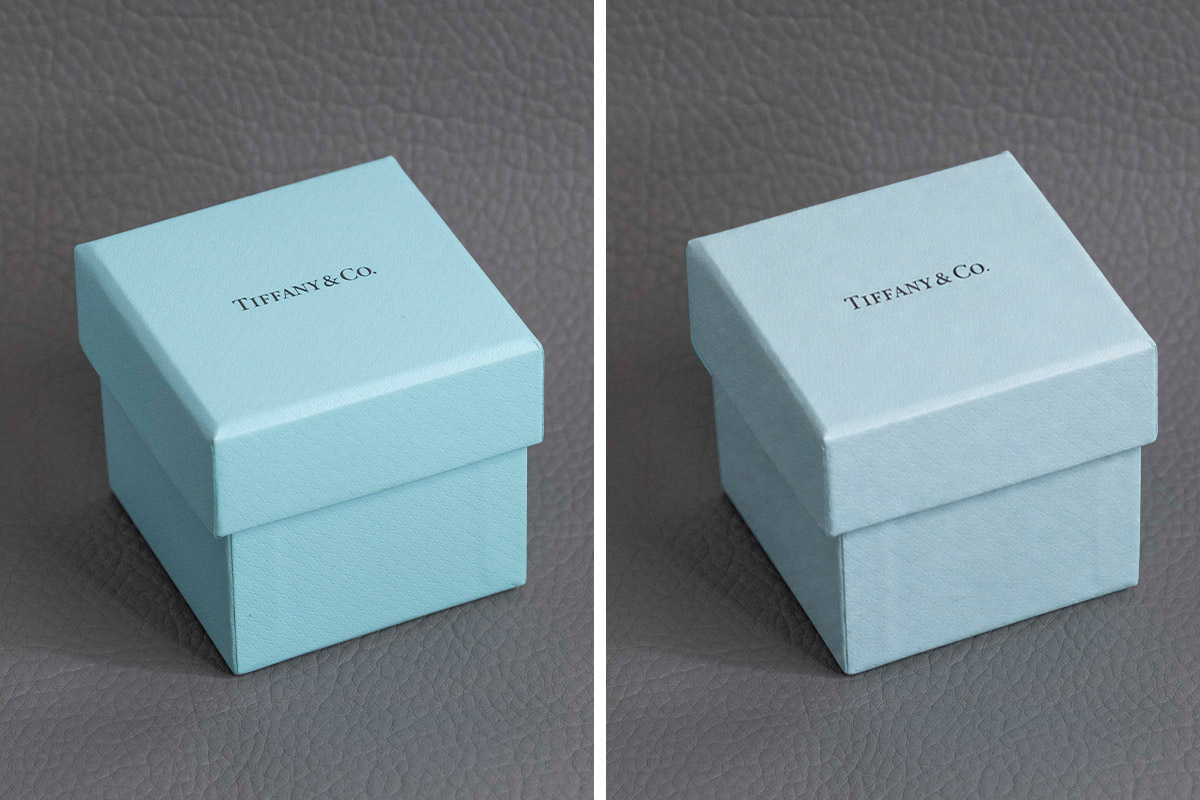 real vs fake tiffany blue box - wrong colour box