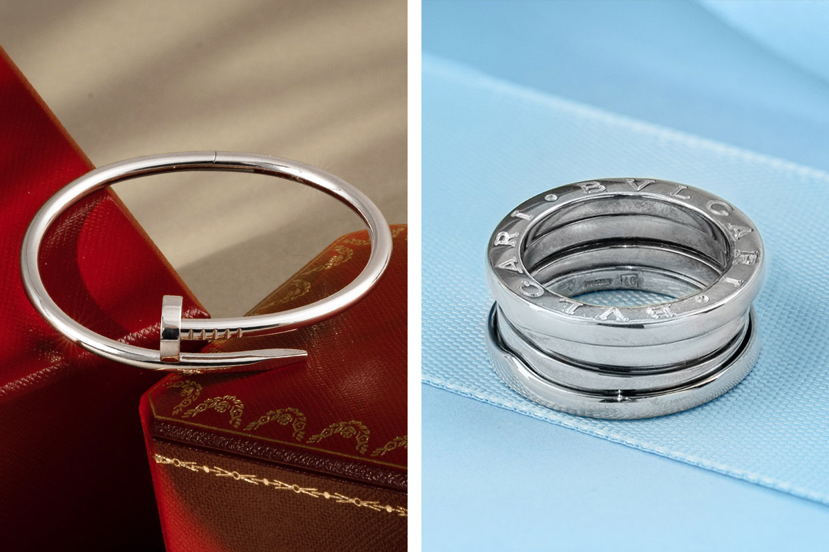 cartier just un clou bangle and bvlgari b zero ring