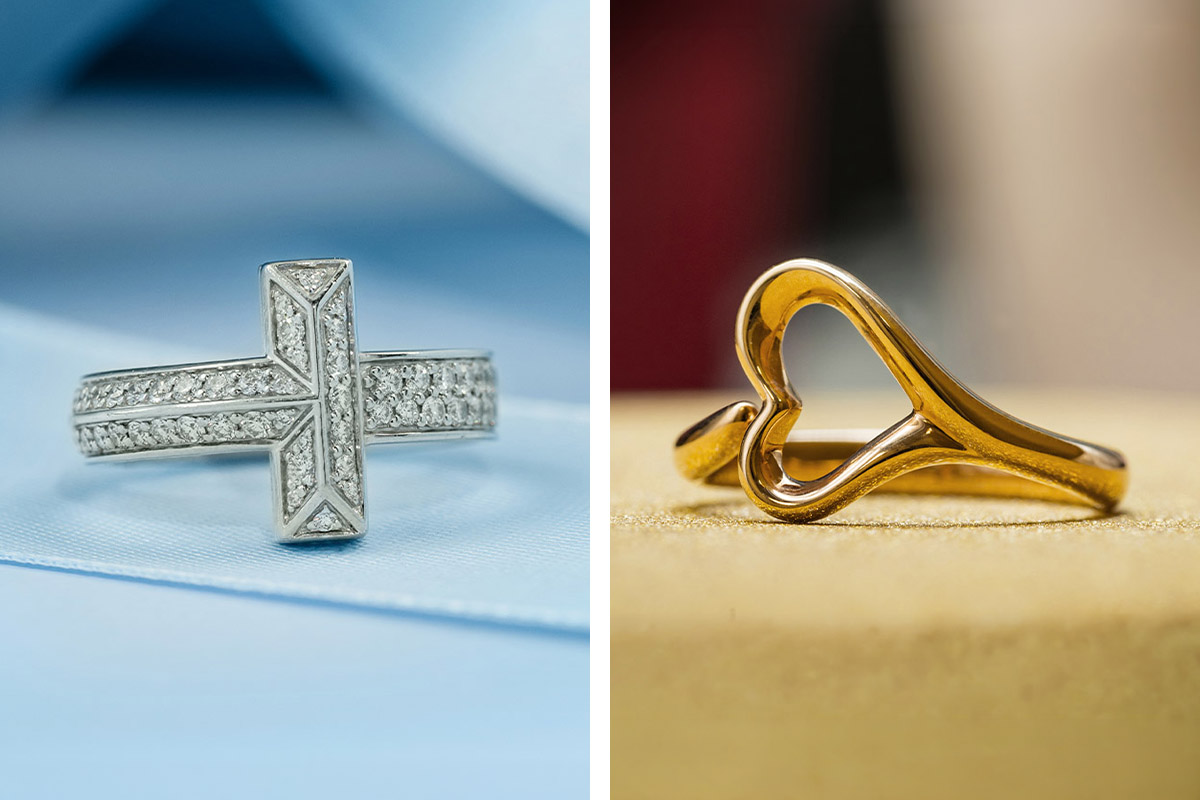 tiffany t ring and tiffany open heart ring