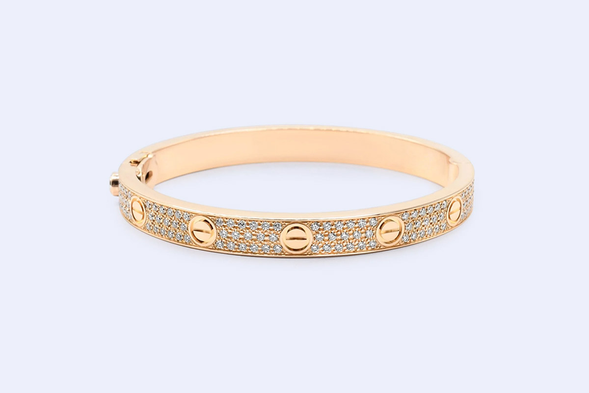 paved diamond cartier love bangle