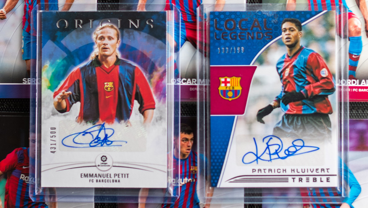 signed barcelona footbal trading cards