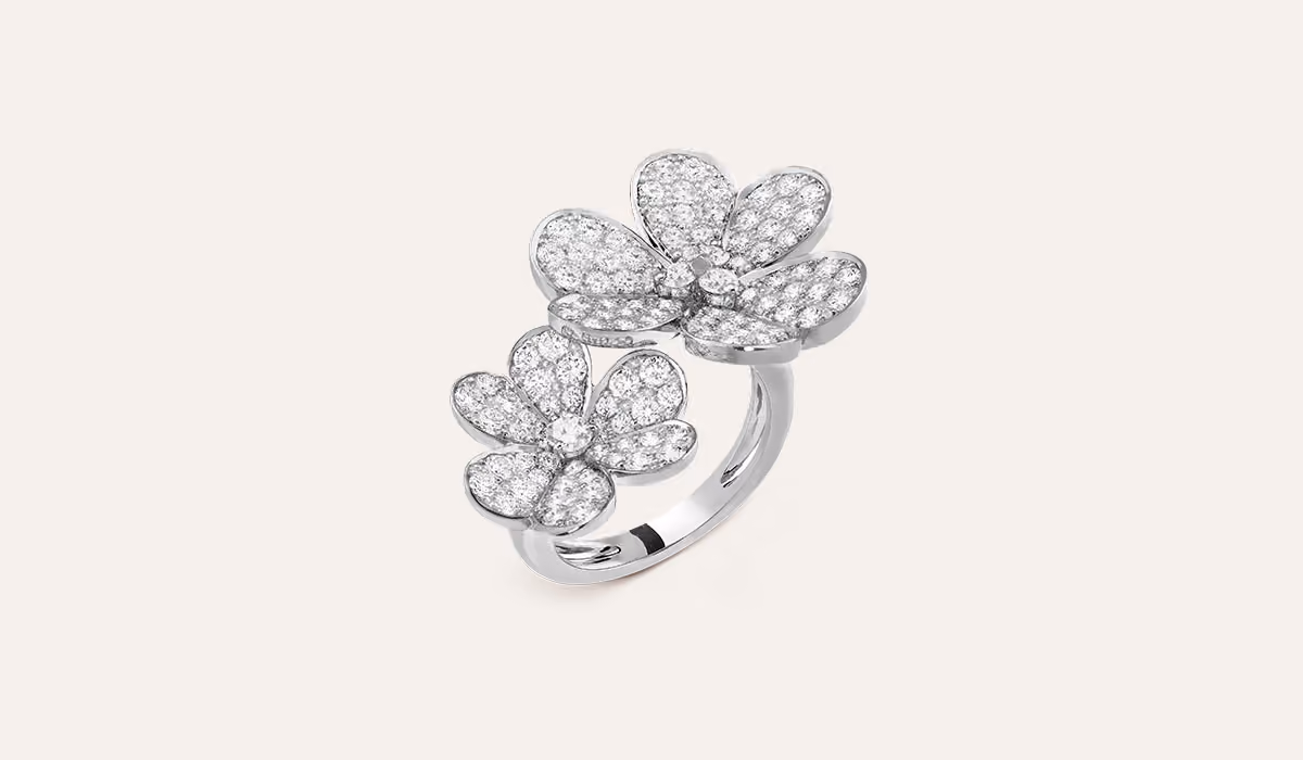 van cleef frivole flower diamond ring