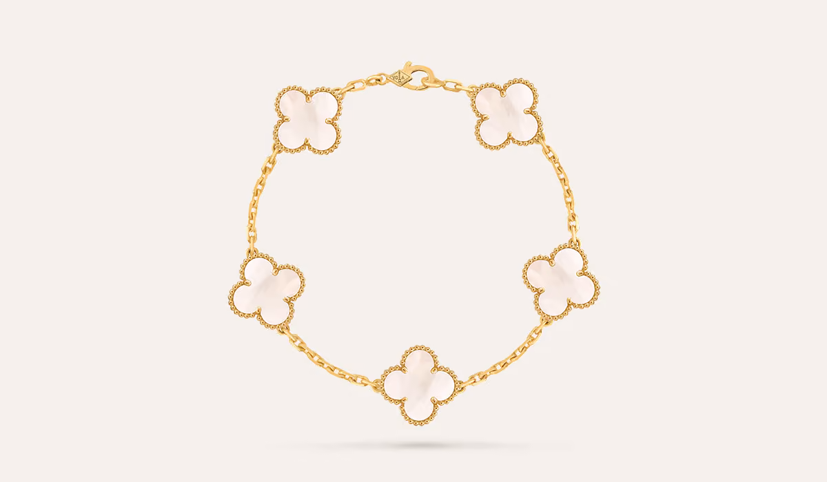 van cleef mother of pearl alhambra bracelet