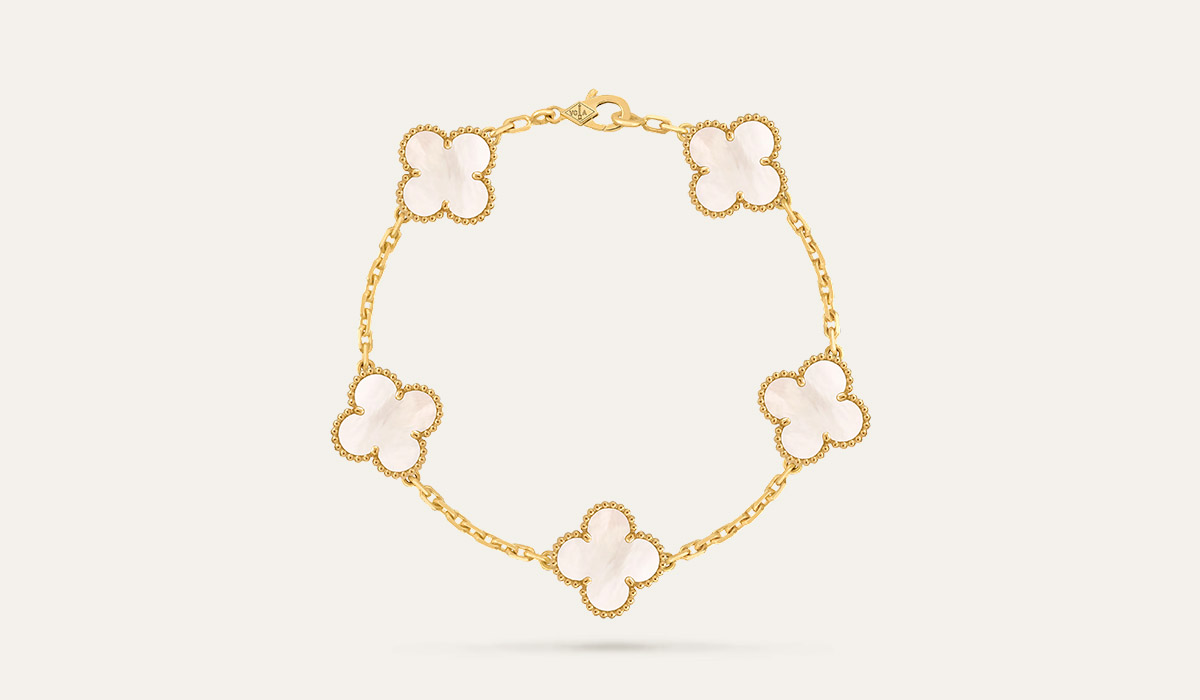 van cleef mother of pearl alhambra bracelet