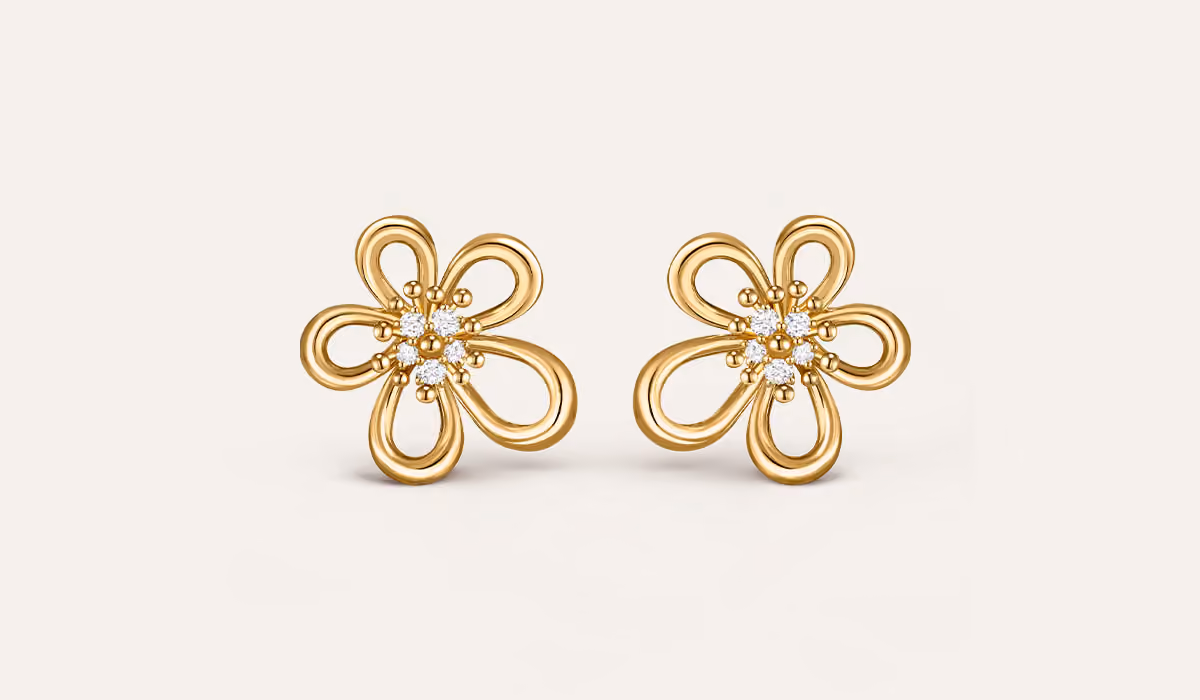 van cleef flora flower wire earrings