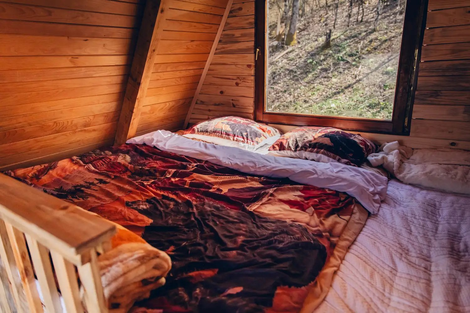king size bed a frame cabin