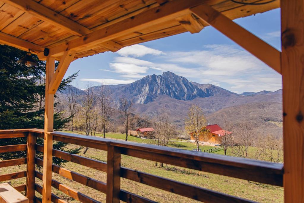 view from terrace a frame cabin