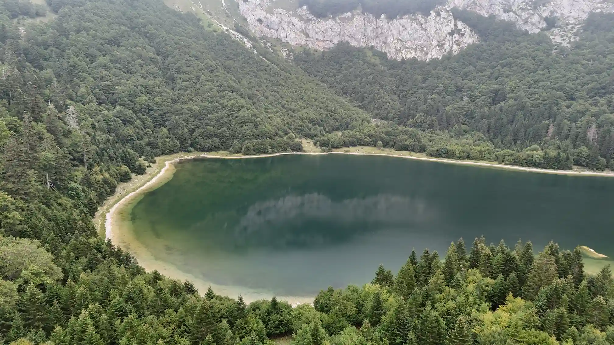 Trnovacko lake morning with fog