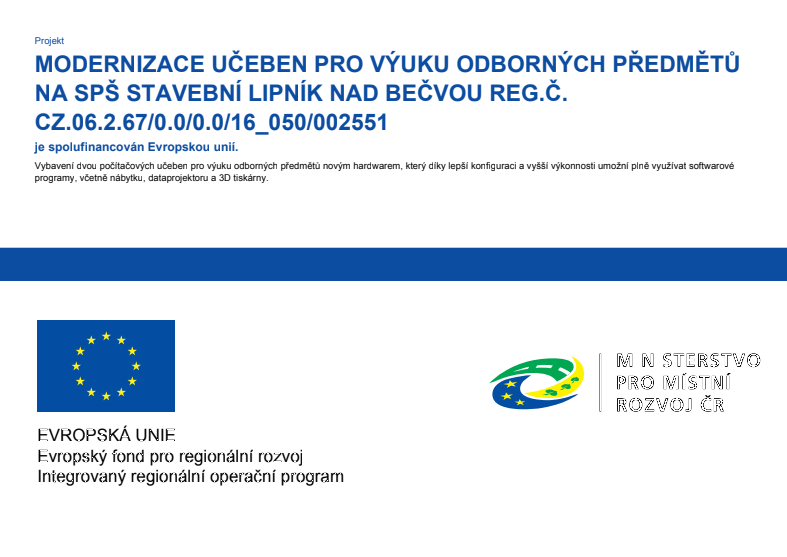 Obrazový materiál k projektu PROJEKT IROP – 1.