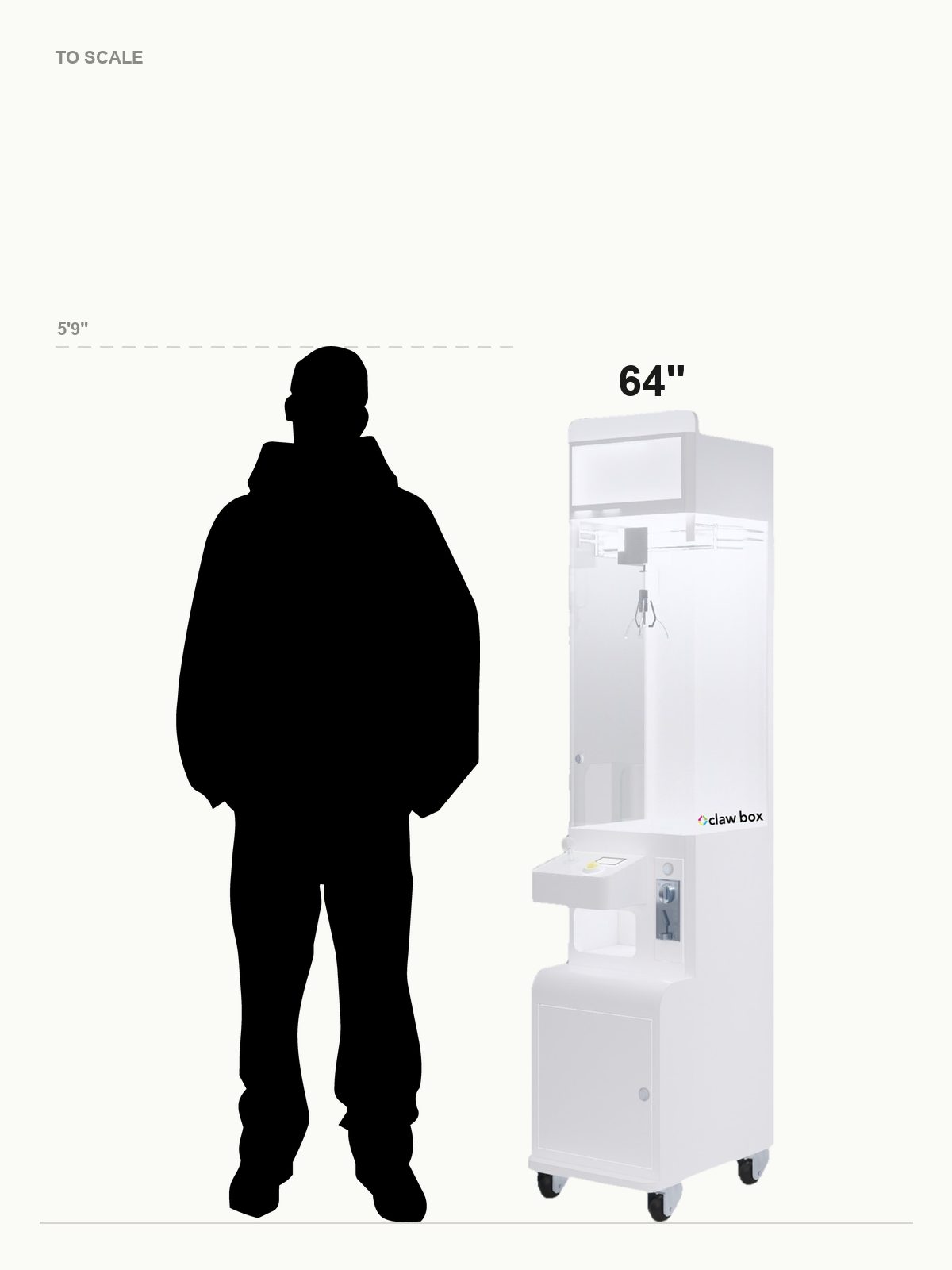 Compact shown to scale next to a person
