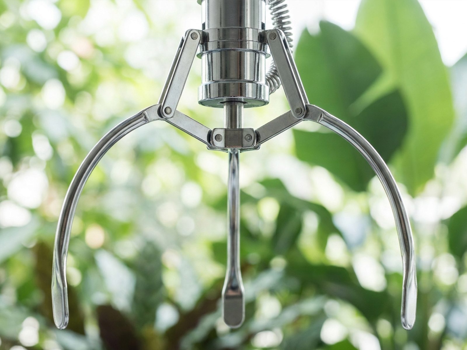 Close-up of the chrome claw