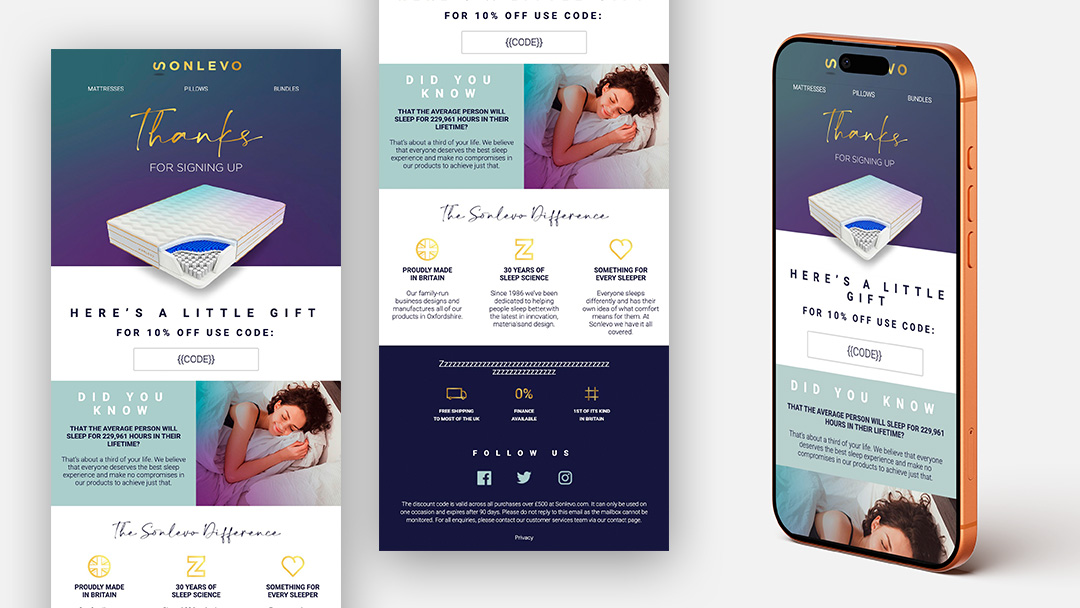 Sonlevo Email design