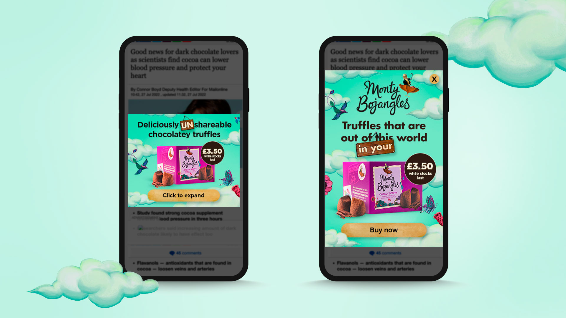 Monty Bojangles expandable display ads