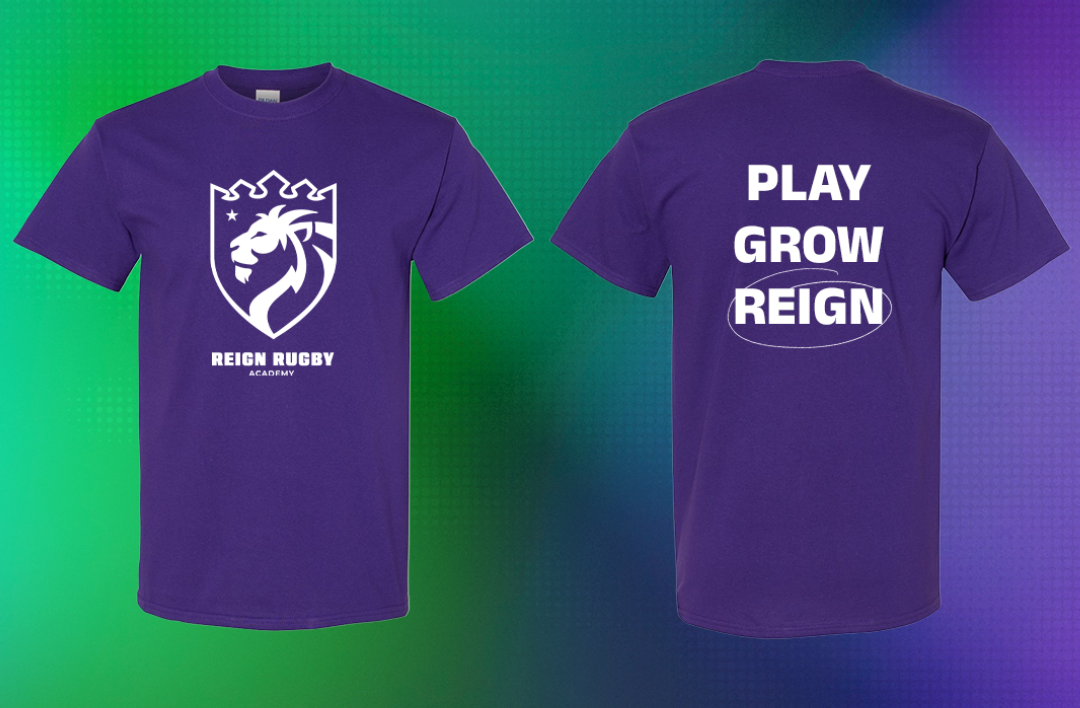Play. Grow. Reign. - Purple T-shirt