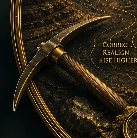 A well-used pickaxe representing the work of uncovering opportunity, breaking through obstacles, and refining strategy with persistence and purpose.