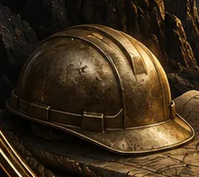 A gold hard hat representing preparation, responsibility, and the commitment to building a business with care, resilience, and confidence.