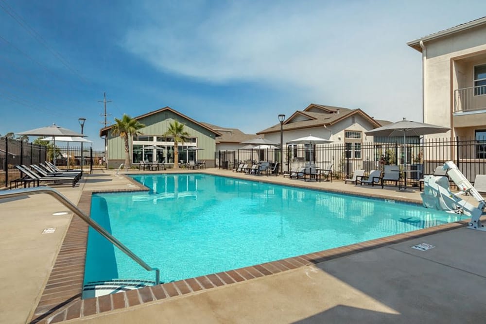 Swimming pool with view of exterior