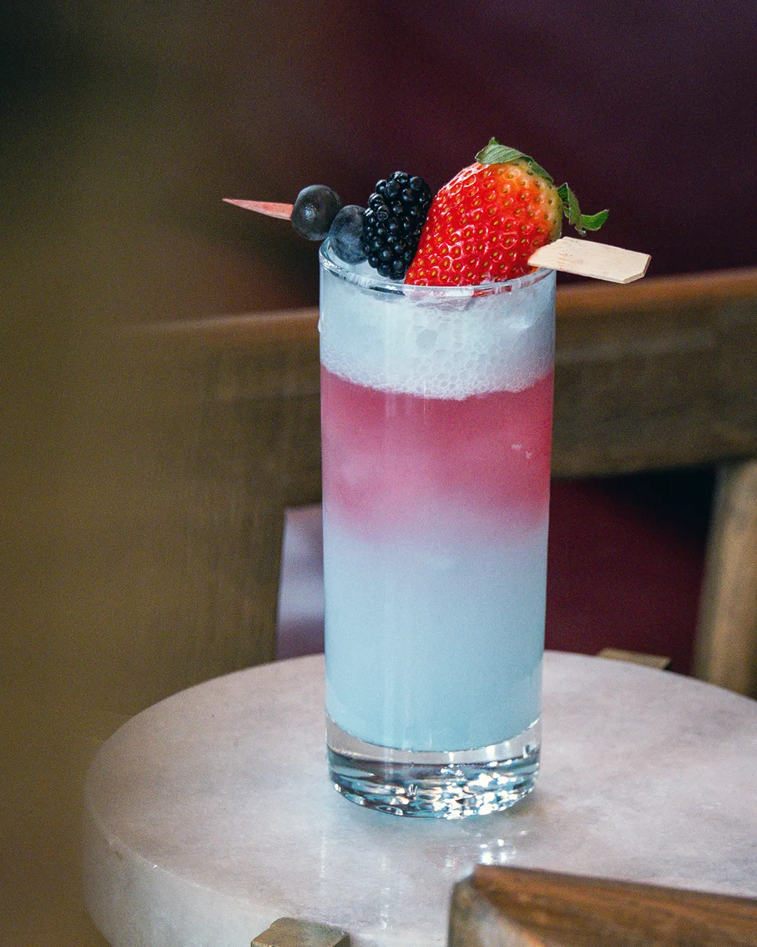 Bright citrus, tart cranberry, and bubbly sweetness layered into a colorful, zero-proof refresher.