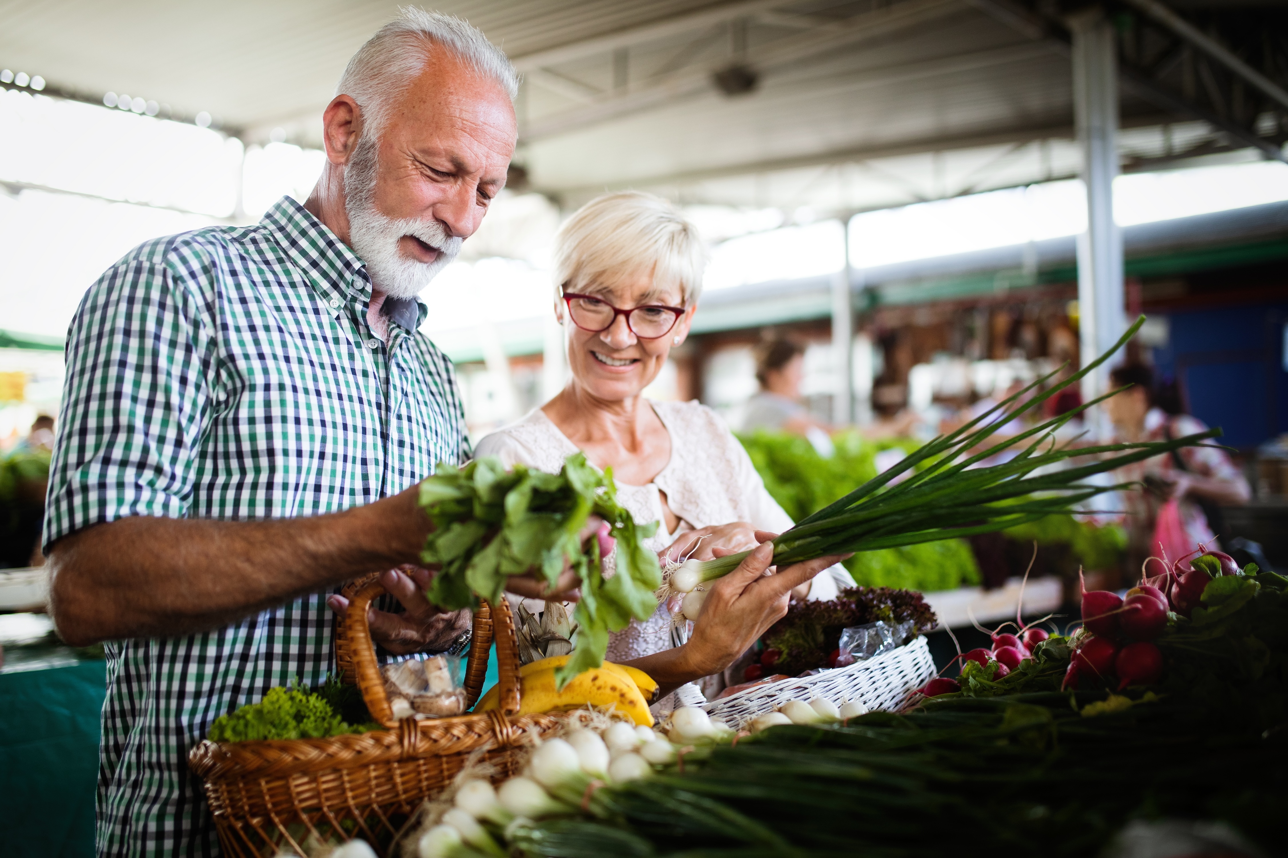 Man and woman shopping stock image