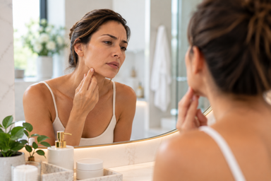 SkinTyte skin tightening treatment being performed on jawline for sagging skin in Orlando, Florida
