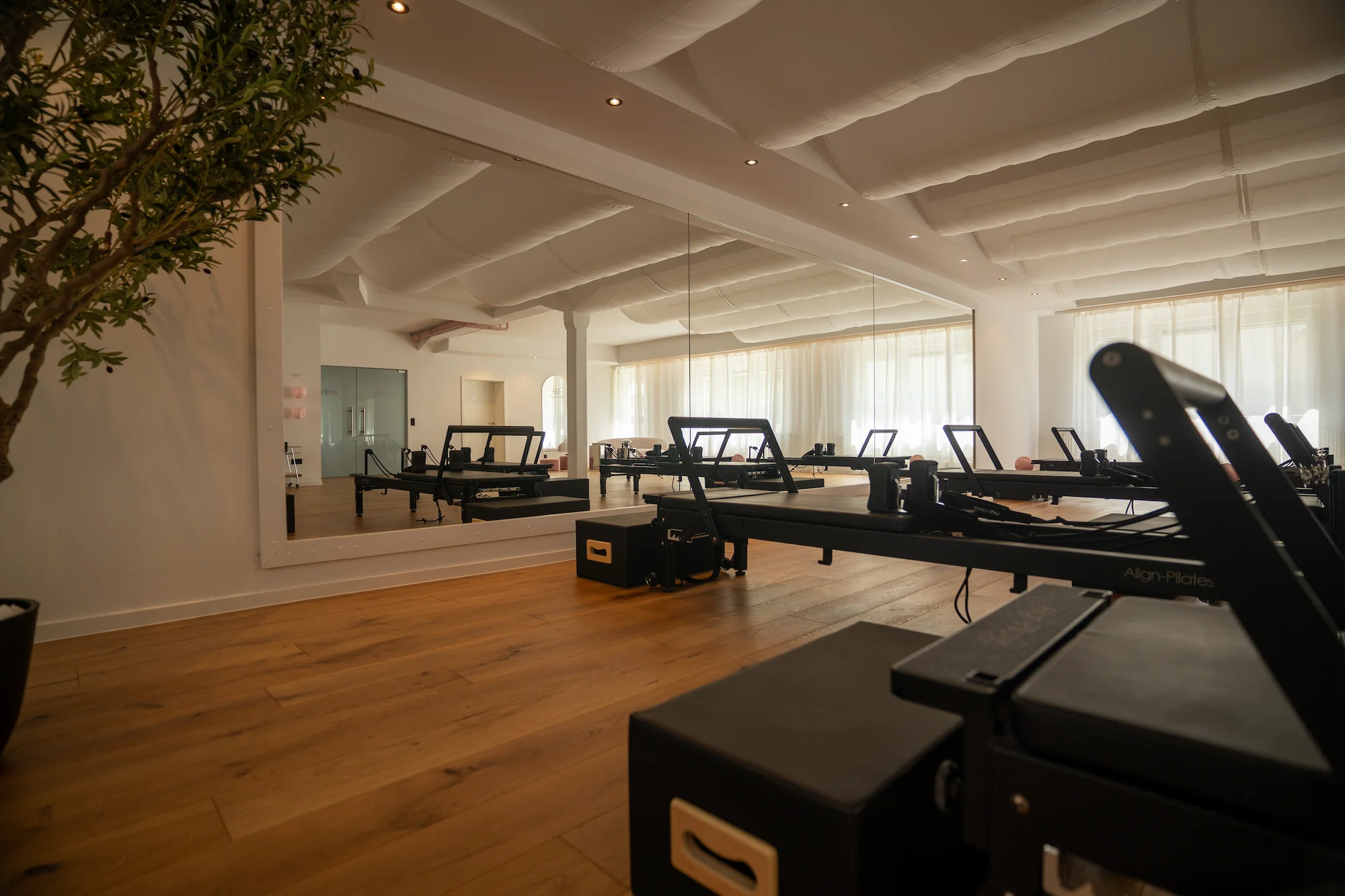 Reformer Pilates Studio Deggendorf – Trainingsraum mit Align-Pilates Reformern