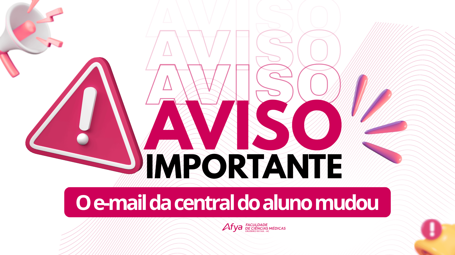 Central do Aluno da Afya Cruzeiro do Sul tem novo endereço de e-mail