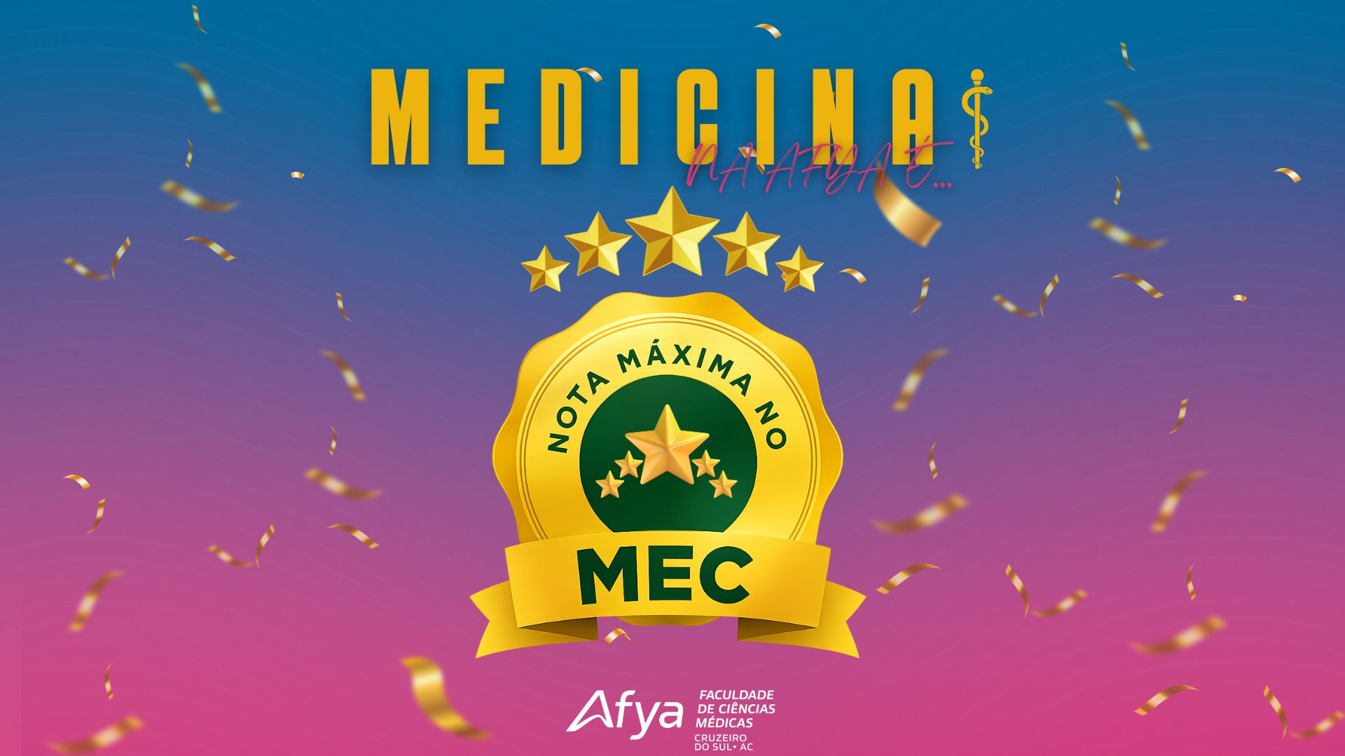 Curso de Medicina da Afya Cruzeiro do Sul atinge nota máxima em avaliação do MEC