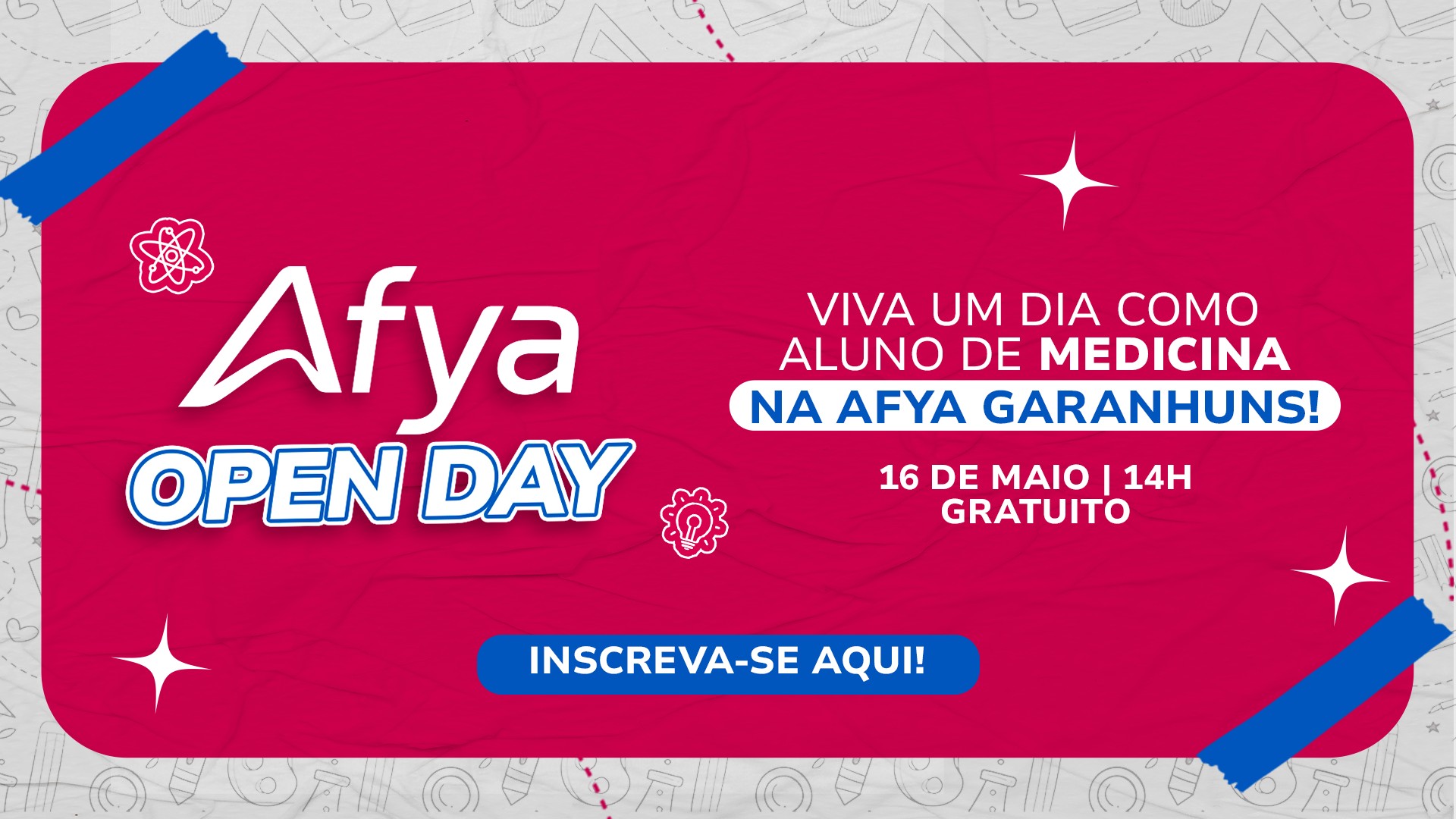 Open Day: viva um dia de aluno de Medicina na Afya Garanhuns. Saiba mais e inscreva-se!