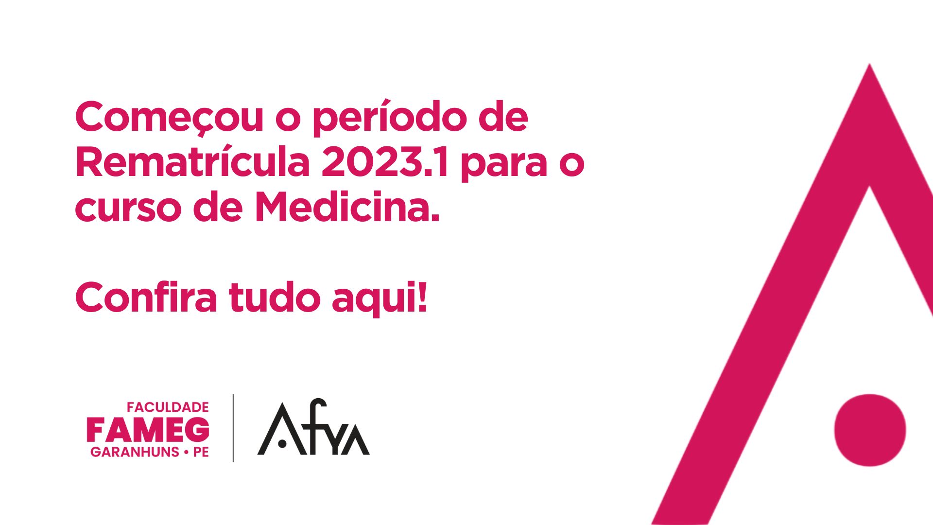 Começou o período de Rematrícula 2023.1 para o curso de Medicina. Confira tudo aqui!