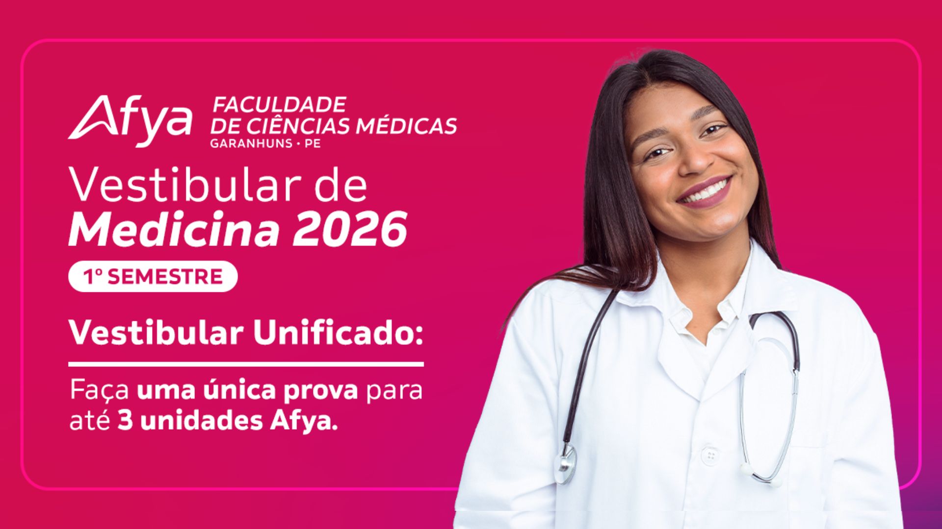 Afya Garanhuns abre inscrições para Medicina 2026.1 com quatro modalidades de ingresso