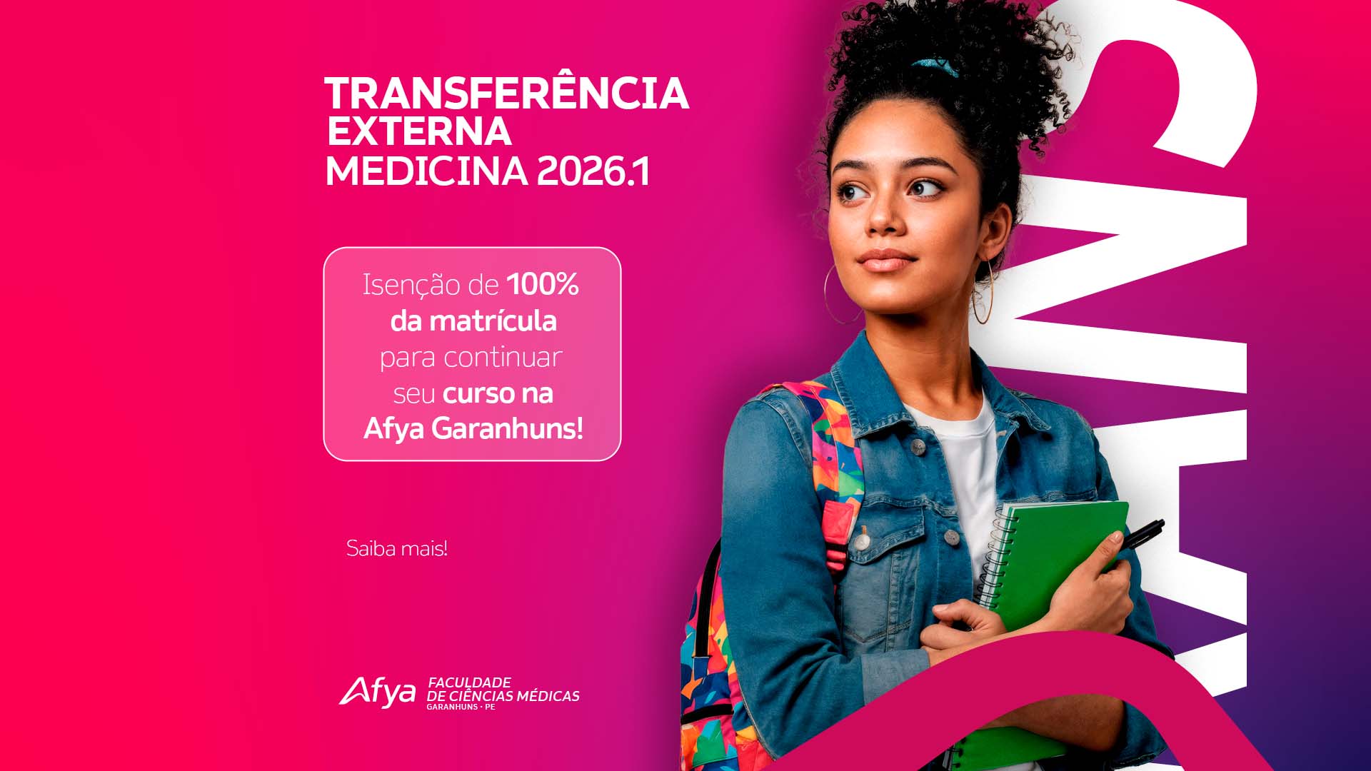 Mais perto de casa e do seu propósito: Transferência Externa para Medicina na Afya Garanhuns com isenção de matrícula