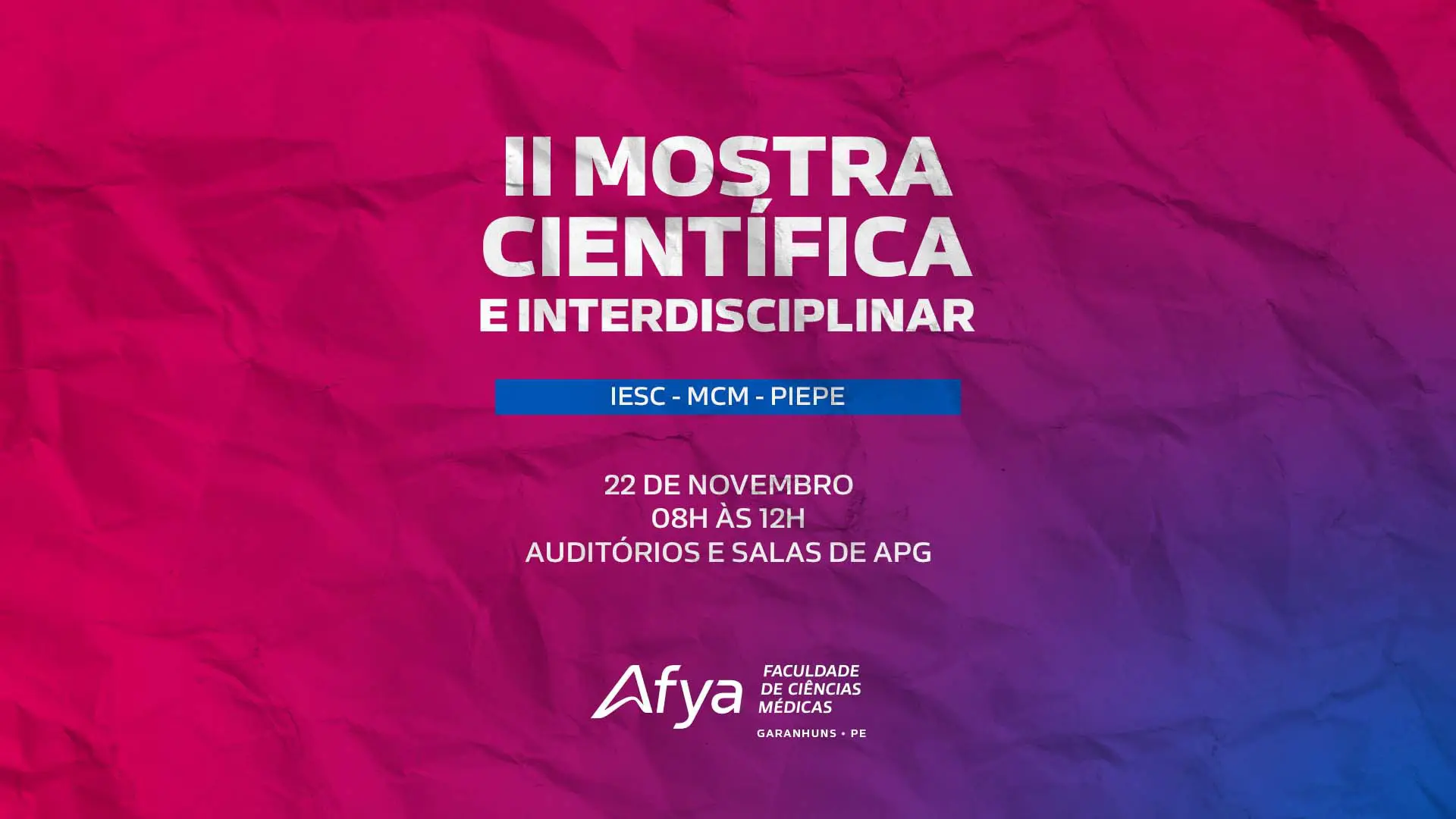 II Mostra Científica e Interdisciplinar da Afya Garanhuns acontece no dia 22 de novembro