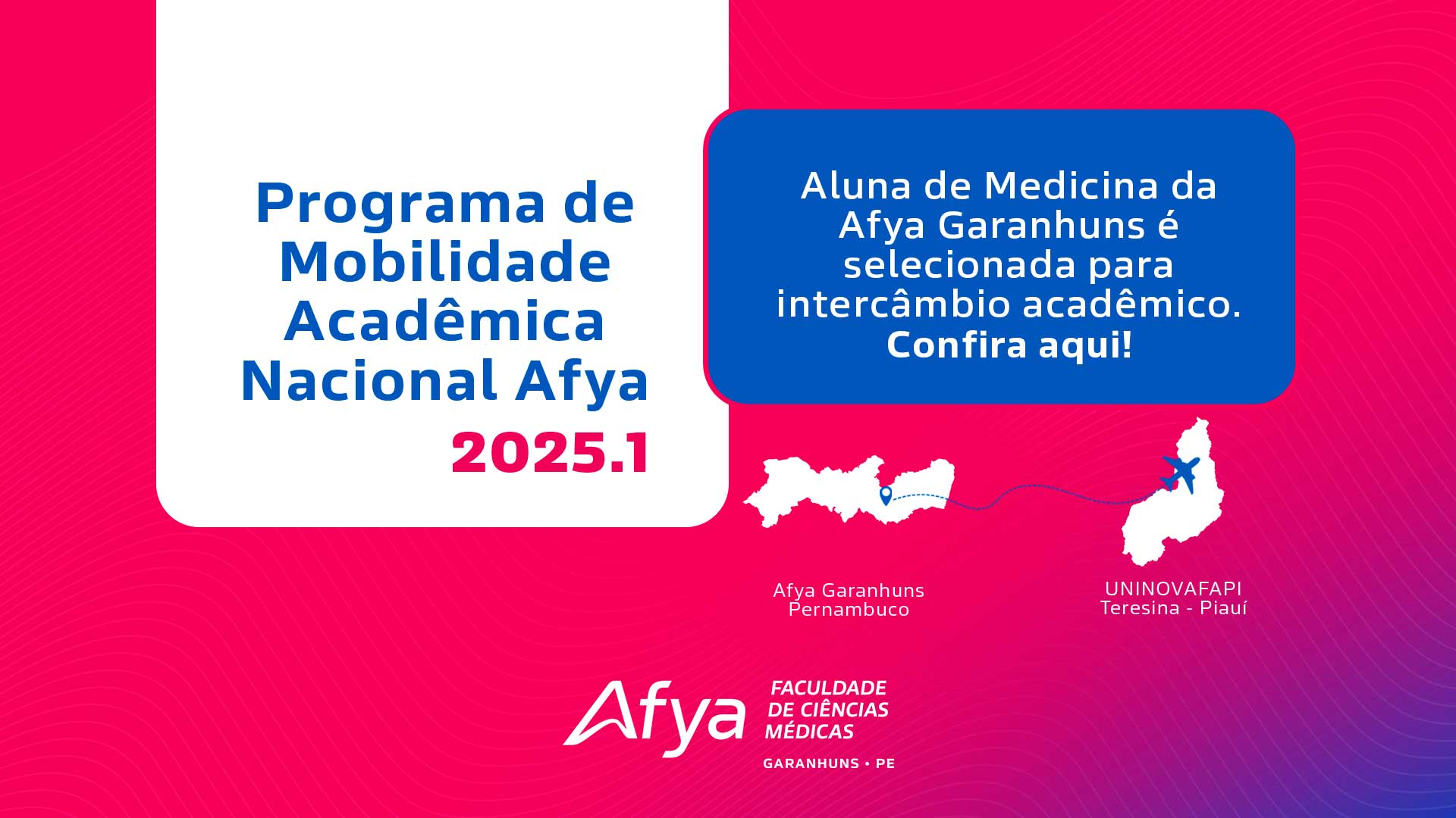Aluna de Medicina da Afya Garanhuns é selecionada para o Programa de Mobilidade Acadêmica Nacional 2025.1