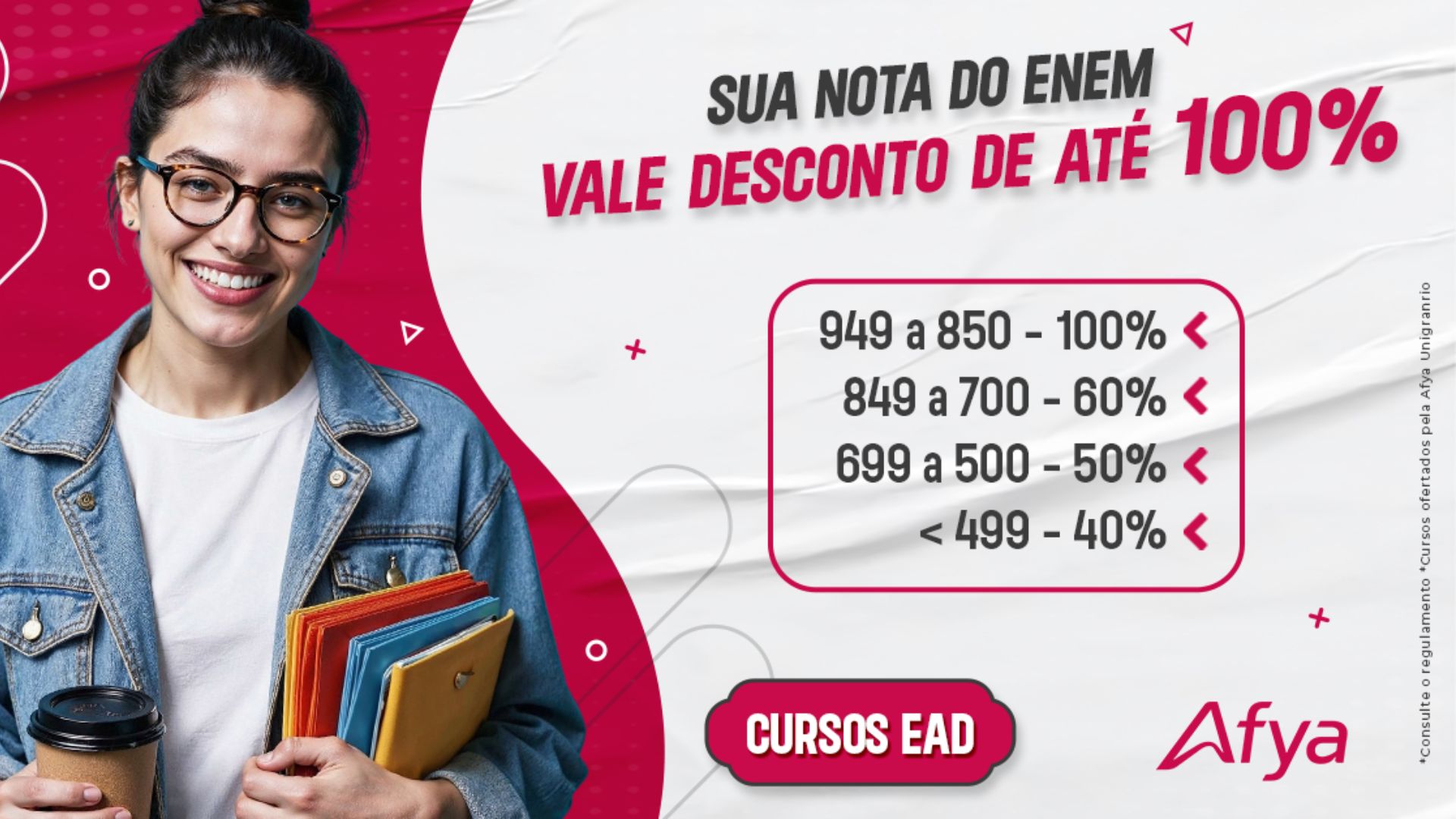 Afya Garanhuns lança campanha com descontos de até 100% para cursos de graduação EAD em 2026.1