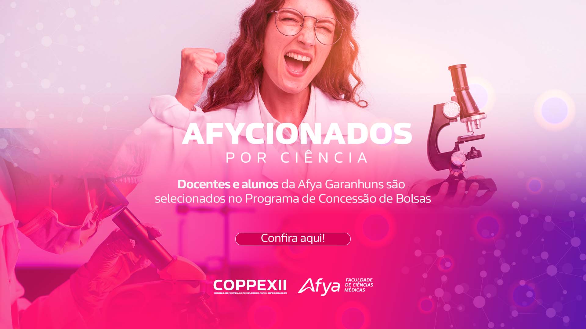 Docentes e alunos são selecionados no Programa de Concessão de Bolsas do Afycionados por Ciência 2024