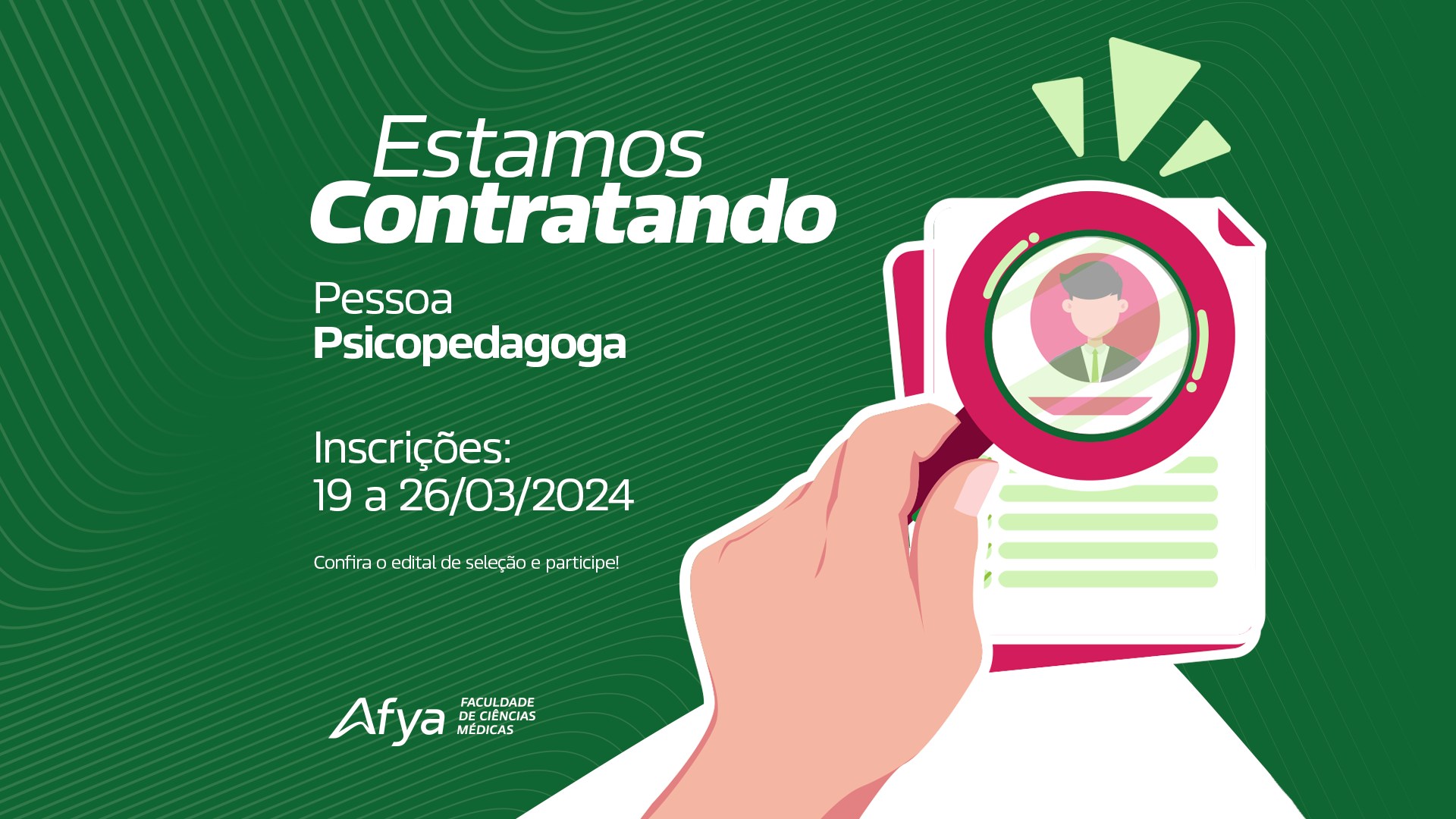 Afya - Faculdade de Ciências Médicas de Garanhuns Abre Processo Seletivo para Pessoa Psicopedagoga