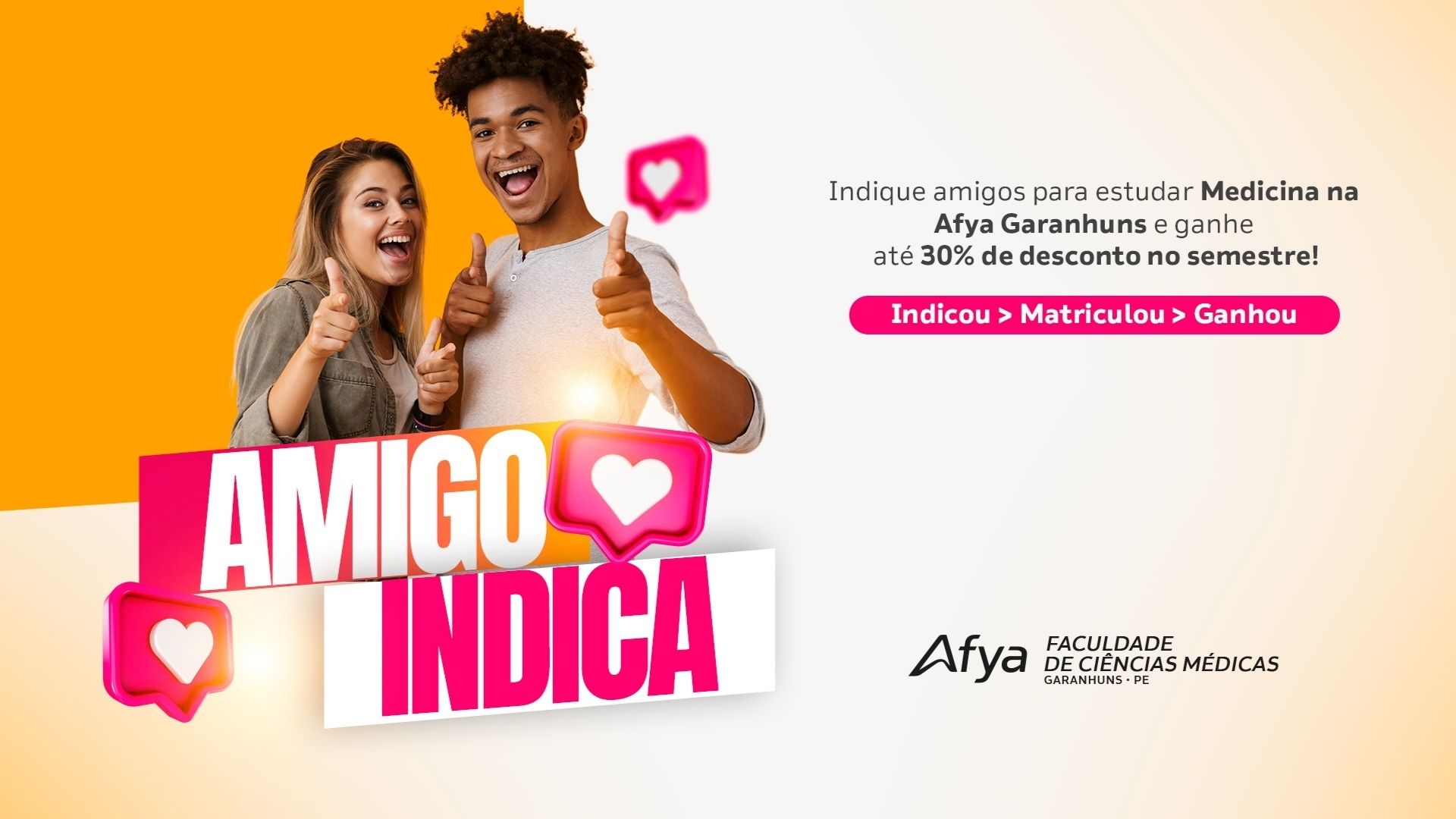 Afya Garanhuns lança campanha “Amigo Indica” com até 30% de desconto na mensalidade de Medicina