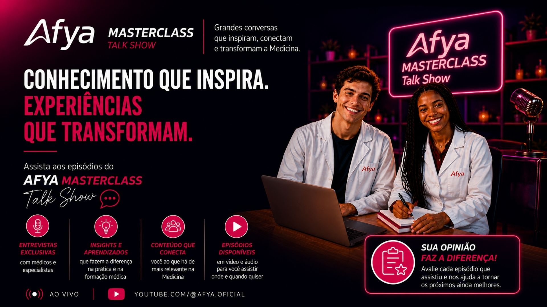 Afya MasterClass Talk Show reúne referências da Medicina em série de encontros exclusivos. Assista agora!