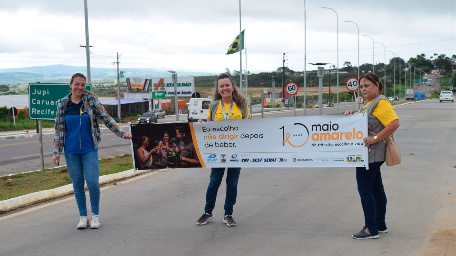 Maio Amarelo: FAMEG realiza ação de conscientização em parceria com a Secretaria de Saúde, Polícia Rodoviária Federal e Autoescola Driver