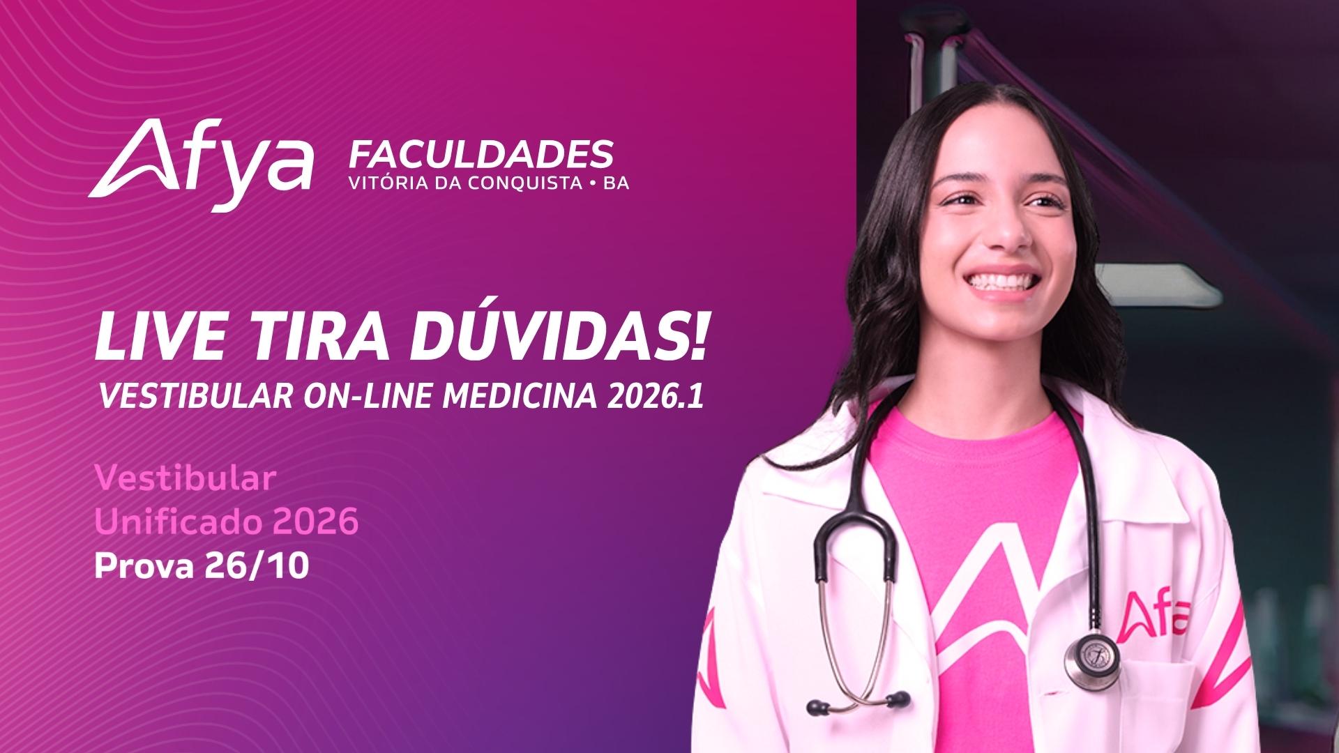 Faculdade Afya Conquista realiza Live Tira-Dúvidas sobre o Vestibular Unificado 2026