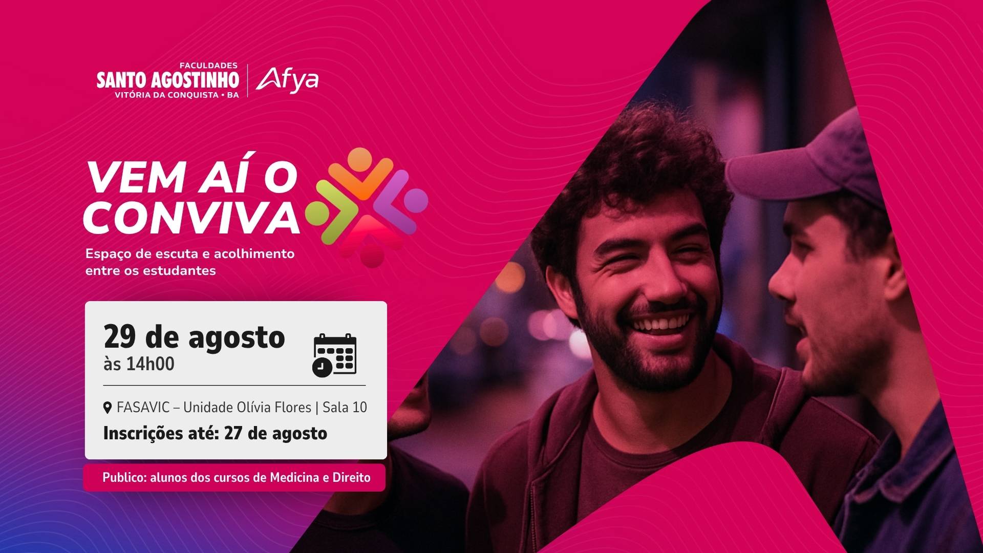 Vem aí o CONVIVA: um espaço de escuta e acolhimento para estudantes da Fasa Afya