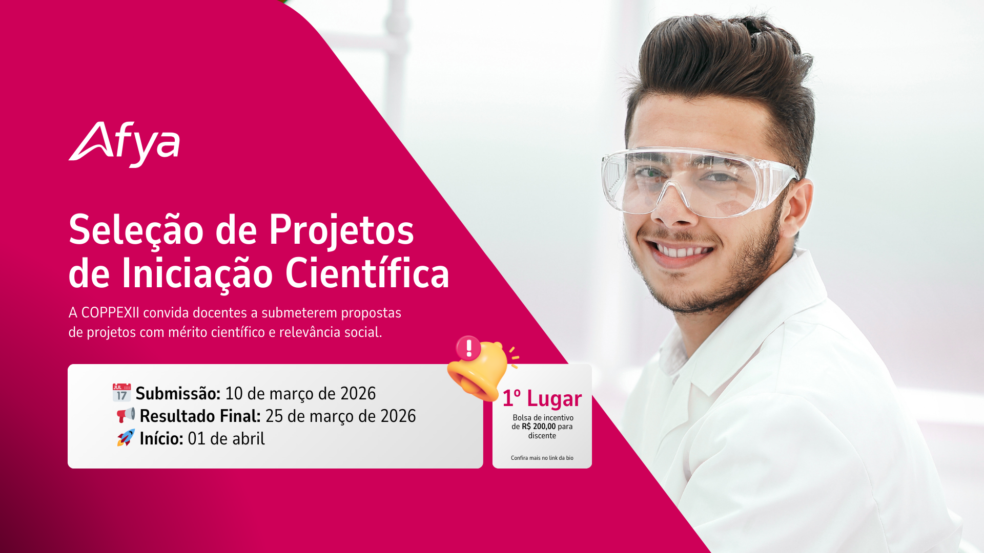 Afya Conquista lança Edital 004/2026 para Seleção de Projetos de Iniciação Científica