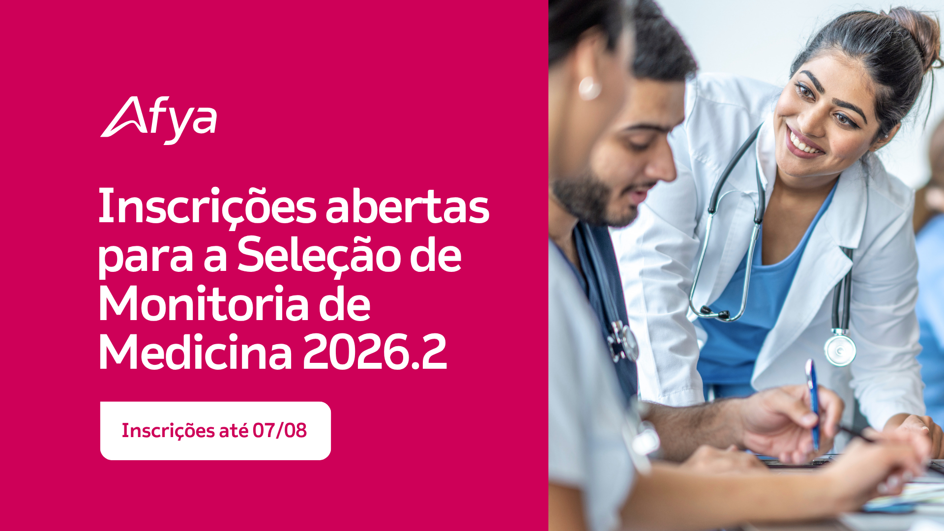 Inscrições abertas para a Seleção de Monitoria de Medicina 2026.2