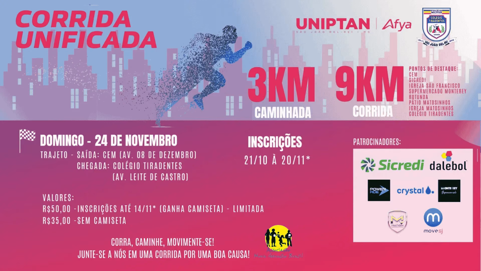 Vem aí a Corrida Unificada UNIPTAN e Colégio Tiradentes!