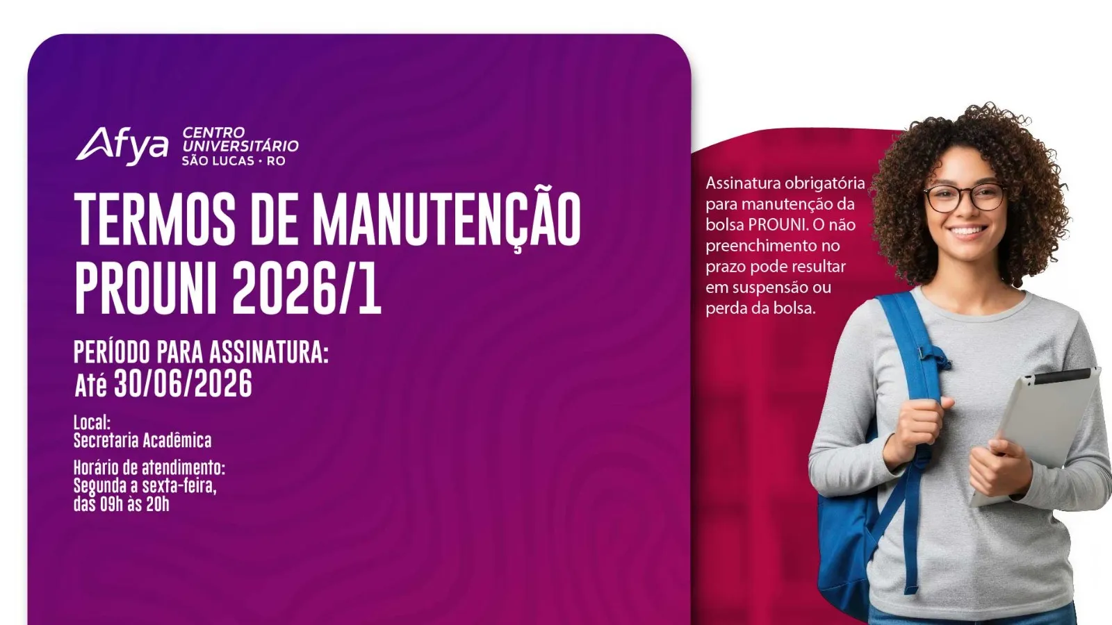 Termos de Manutenção PROUNI 2026.1.