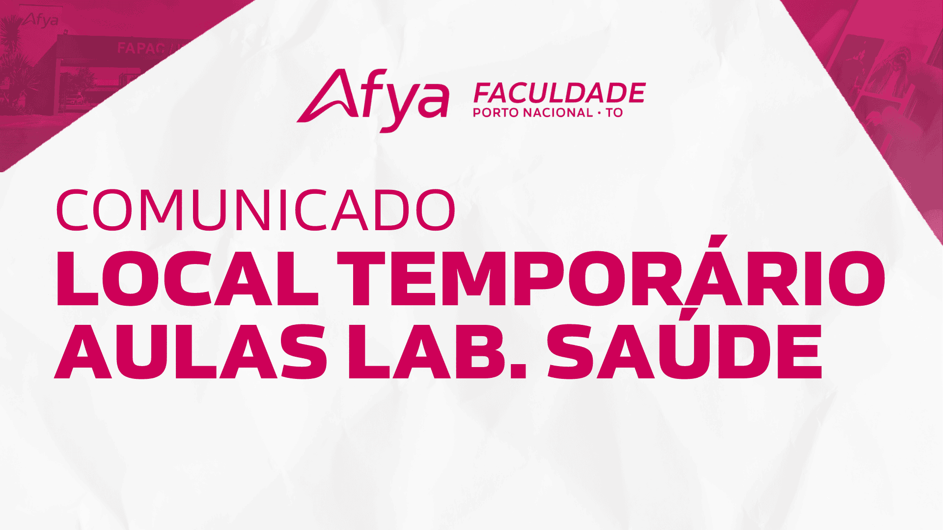 Local temporário para aulas nos LAB. De saúde