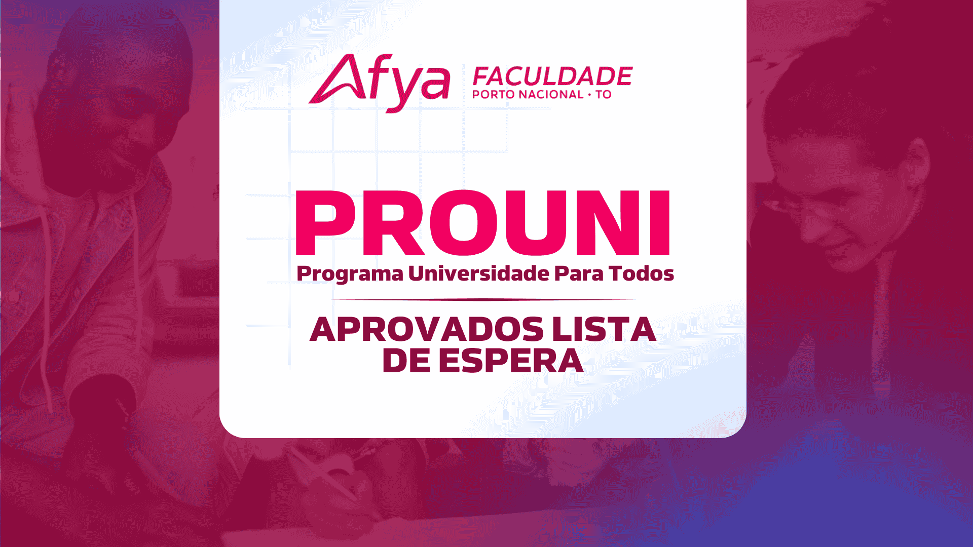 Aprovados lista de espera PROUNI 2026.1